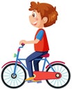 A boy cycling cartoon character