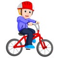 Boy cycling cartoon