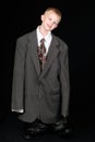 Boy in Dad's Business Suit Royalty Free Stock Photo