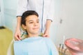 Boy in a dental chair, pediatric dentistry Royalty Free Stock Photo