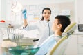 Boy in a dental clinic, pediatric dentistry