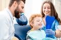 Boy with dentist at the dental office Royalty Free Stock Photo