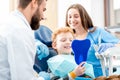 Boy with dentist at the dental office Royalty Free Stock Photo