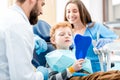 Boy with dentist at the dental office Royalty Free Stock Photo