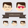 boy with different expression. Vector illustration decorative design