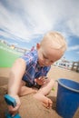 Boy Digging in Dirt Royalty Free Stock Photo