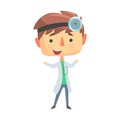 Boy Doctor, Kids Future Dream Professional Occupation Illustration.