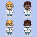 Adorable kids doctor cartoon set.