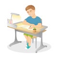 Boy does homework. Royalty Free Stock Photo
