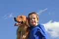 Boy And Dog In Sky