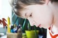 Boy doing homework Royalty Free Stock Photo