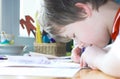 Boy doing homework Royalty Free Stock Photo