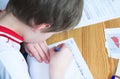 Boy doing homework Royalty Free Stock Photo