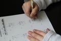 Boy doing homework Royalty Free Stock Photo