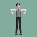 boy doing marionette pose wearing office vest Royalty Free Stock Photo