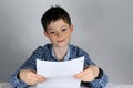 Boy doing maths homework Royalty Free Stock Photo