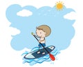 A Boy Doing Stand Up Paddle Board