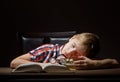 Boy dreaming with a book Royalty Free Stock Photo