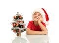 Boy dreaming of christmas Royalty Free Stock Photo