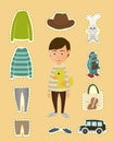 Boy dress up sticker