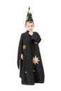 Boy dressed as astrologer. Isolated Royalty Free Stock Photo