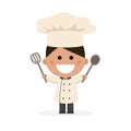 Boy dressed as a chef. Flat vector illustration