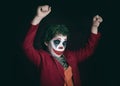 Boy dressed as Joker