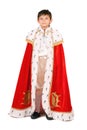 Boy dressed as a king. Isolated