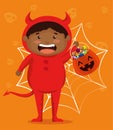 Boy dressed up as a little devil Royalty Free Stock Photo