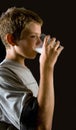Boy drinking milk Royalty Free Stock Photo