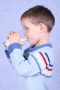 Boy drinking milk Royalty Free Stock Photo