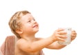 Boy drinking milk Royalty Free Stock Photo