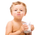 Boy drinking milk Royalty Free Stock Photo