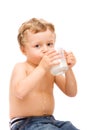 Boy drinking milk Royalty Free Stock Photo