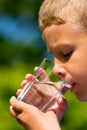 Boy drinking water