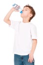 Boy drinks water Royalty Free Stock Photo