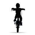 Boy drive bike art illustration