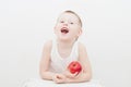 Boy eat apple Royalty Free Stock Photo