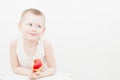 Boy eat apple Royalty Free Stock Photo