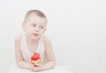 Boy eat apple Royalty Free Stock Photo