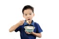 Boy eat rice Royalty Free Stock Photo