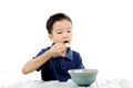 Boy eat rice Royalty Free Stock Photo