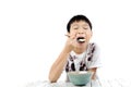 Boy eat rice Royalty Free Stock Photo