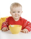 Boy eating breakfast Royalty Free Stock Photo
