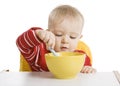 Boy eating breakfast Royalty Free Stock Photo