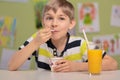 Boy eating healthy lunch Royalty Free Stock Photo