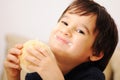 Boy eating healthy sandwich Royalty Free Stock Photo