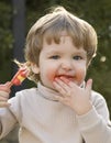 Boy eating ice cream Royalty Free Stock Photo