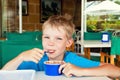 Boy eating ice cream Royalty Free Stock Photo