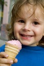 Boy eating an icecream. Royalty Free Stock Photo